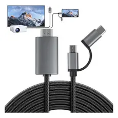 Cabo Adaptador Usb Type-c Hdmi Celular Sem Mhl Espelha 2m