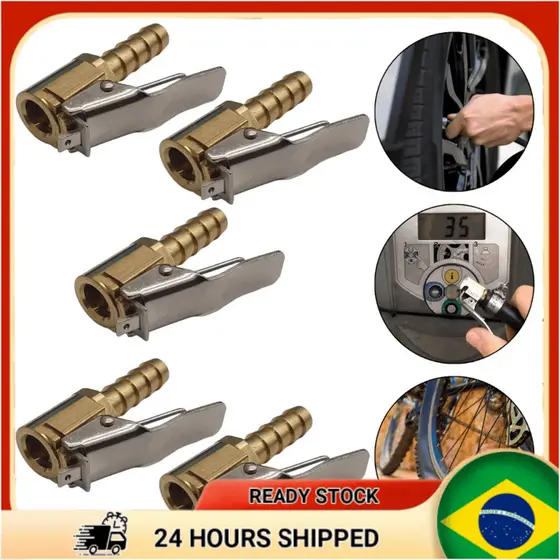 Bico Inflador Com Presilha Para Calibrar Pneus Profissional