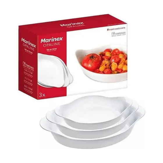 Conjunto De Asssadeira- Marinex Opaline Com 3