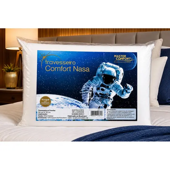 Travesseiro NASA Anatômico Ortopédico p/fronha 50x70 Comfort Nasa Suporte Cervical alta Qualidade