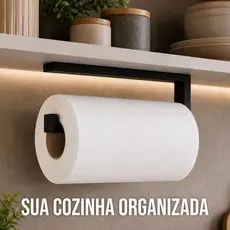 Suporte Papel Toalha Sem Furo Adesivo Dupla Face Cozinha Prático Parede Armário