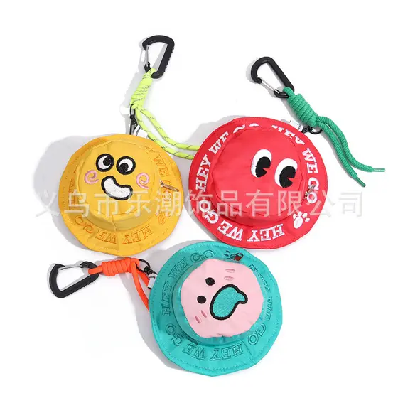 Balde Bordado Chapéu Mini Bolsa Bonito Crossbody Pescoço Chave Fone De Ouvido Caso Presente