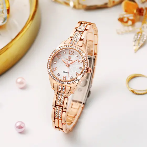 Conjunto De Relógio De Luxo Quente Moda Liga Pulseira Quartzo Pulso À Prova Dwaterproof Água Jóias Fecho