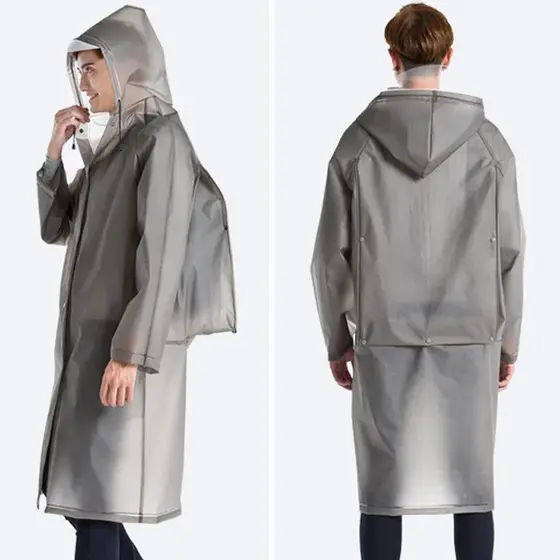Mochila Longa Adulta Capa De Chuva EVA Aba Transparente Caminhadas Ao Ar Livre Montanhismo