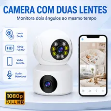 Lâmpada Para Câmera WiFi 360 ° Lente Dupla A11 Com Visão Noturna , Microfone Embutido Full HD 1080p