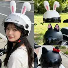 Orelhas Fofas para Capacete Moto | 3 Modelos Fofos Coelho/Raposa/Gato | Acessório Universal