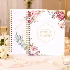 Caderno de planejamento de casamento, planejador de casamento da noiva, planejador de casamento com encadernação em espi