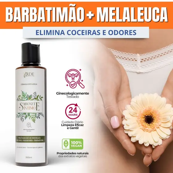 Sabonete Íntimo Combate Coceiras Candidíase De Repetição Vaginose Bacteriana Barbatimão Melaleuca