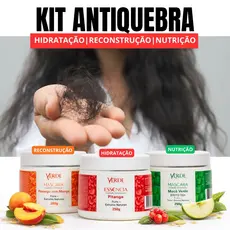 Cronograma Capilar HNR 3 Máscaras Profissionais Salão Em Casa Crescimento Capilar Anti Queda