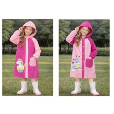 Capa de Chuva Infantil Impermeavel com Capuz Menino e Menina Reforçada #CC002E