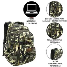 Mochila Camuflada Militar Reforçada Escolar, Trabalho Grande KV2602