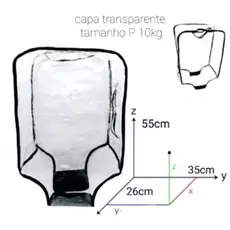 Capa Protetora plastica transparente para mala de viagens resistente Tamano P