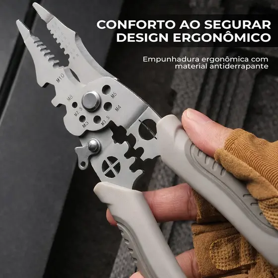 Alicate 28 em 1 Multifuncional Universal Profissional - Descascador, Crimpador e Cortador para Eletricistas