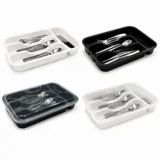 Porta Talher Organizador de Gaveta 4 Divisórias com ou sem Tampa Resistente Para Cozinha Casa Multiuso