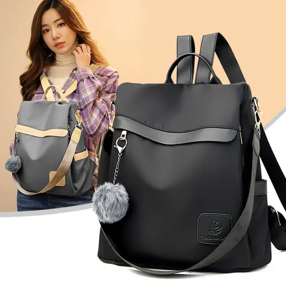 Bolsa mochila Portátil de Nylon da moda mochila feminina Antifurto e à prova d'água
