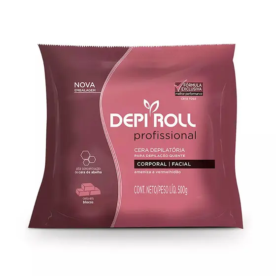 500g- Cera Quente Depilatória Rosa Depiroll
