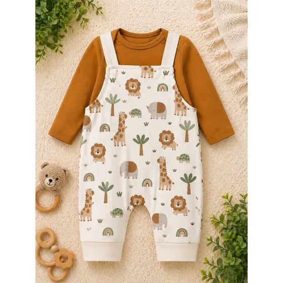 JARDINEIRA SAFARI LONGA E BODY LONGO