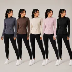 Jaqueta Fitness Premium Feminina Zíper Manga Longa Academia Corrida