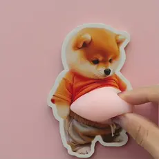 1 Unidade/2 Unidades 3D Adesivo De Cachorrinho Fofo Espremeável Shiba Inu Capa De Telefone Decoração Acabamento Fosco Fo
