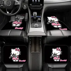 Pacote de 4 peças Sanrio Hello Kitty Fun Camera Style Tapetes para pés de carro adequados para carros, SUV e caminhões, 