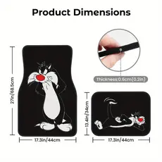 Warner Brothers Looney Tunes Shrester Pés de carro - Tipo Universal adequado para carros, caminhões e SUVs, Material de