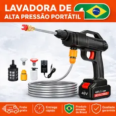 Lavadora Alta Pressão Lava Jato Portátil Recarregável Com Maleta e Acessórios Recarregável