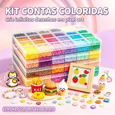 Hama Beads 2,6mm Kit DIY Artesanal Conjunto com Pinça, Gabarito e Acessórios, Possível Criar Chaveiro, Quadro Decorativo