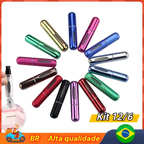 Kit 6 ou 12 Pcs Pcs Porta Perfume Recarregavel Portatil Spray