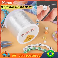 🔥BR Vendedor local🔥Fio de Silicone 1.0/0.8mm Transparente Elástico  - 100 Metros - [ para pulseiras, cordões e etc ]