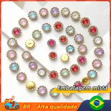 🔥BR Vendedor local🔥 Kit 10/12mm 40g /~100 unid Botões de cristal com diamante em Lembrancinhas Artesanato Pulseiras, etc