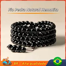 🔥BR Vendedor local🔥 Fio Pedra Natural Hematita 40cm 4,6,8,10mm para Terço, Colar, Pulseiras e Artesanatos