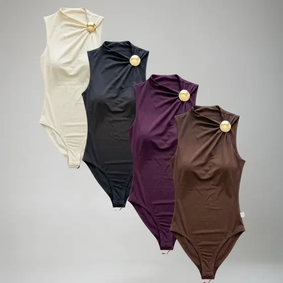 Body Feminino Suplex Premium Fivela Ombro Não Fica Transparente Várias Cores Moda Blogueira