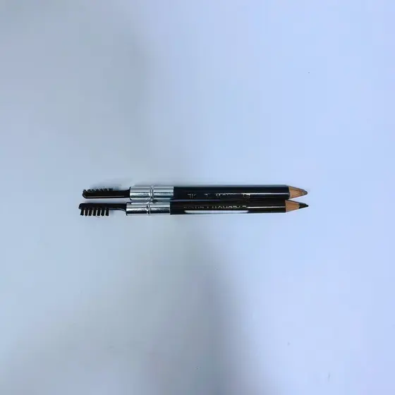 Lápis de sobrancelha clássico de madeira de ponta dupla Natural de longa duração fácil de colorir com pincel de sobrance
