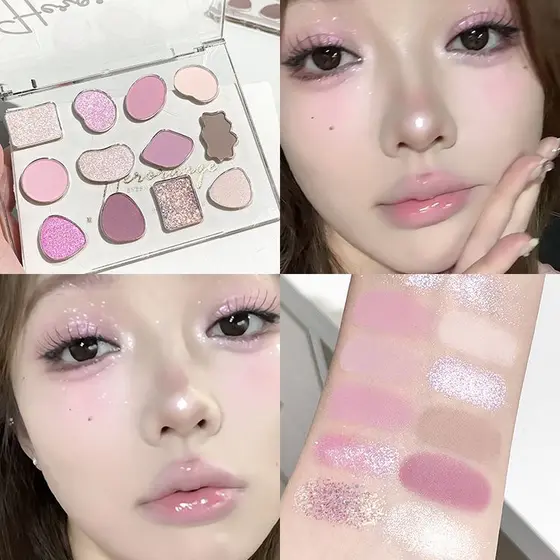 Uma paleta de vedação deus paleta de sombras maquiagem coreana rosa roxo fumado terra cor diária All-Match luz maquiagem