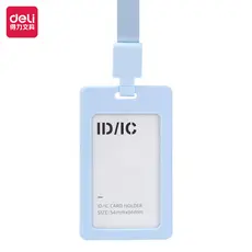 Porta-cartões de identificação Deli Cordão de fita de Silicone para estudantes Campus Cartão de refeição Capa protetora