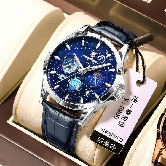 Swiss marca novo estilo luminoso céu estrelado multifuncional relógio masculino à prova dwaterproof água Casual relógio
