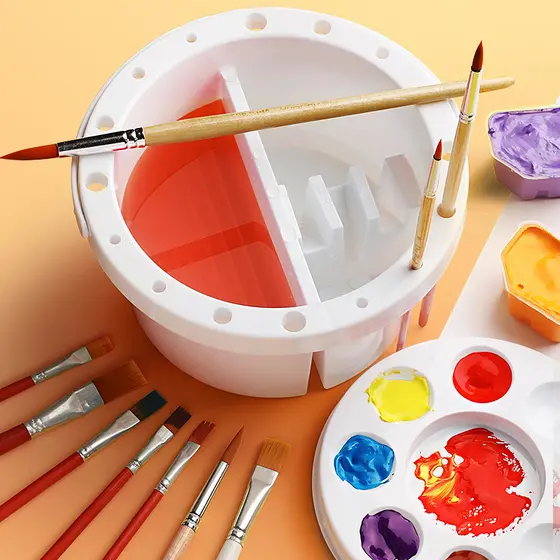 Caneta lavadora arte estudantes dedicado portátil caneta lavadora balde cor pequeno balde aquarela guache pintura a óleo