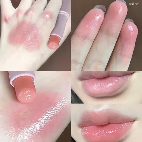 Branco cozido hidratante menina ~ doce desejo mudança de cor bálsamo labial batom bálsamo copo antiaderente não-desbotam