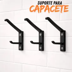 Kit 3 Suportes De Parede Para Capacete Jaqueta + Instalação Buchas e Parafuso Envio Imediato