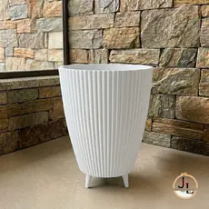 Vaso para Planta Coluna Canelado 34x26 Design Moderno e Decorativo para Jardim Sala e Escritório