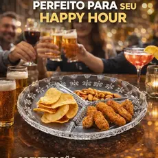 Petisqueira Vidro 3 Divisórias Lyor Aperitivos Mesa Posta Elegante Luxo Servir Petiscos Happy Hour
