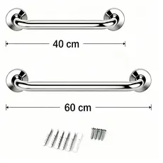 Barra de Apoio para Banheiro 40/60cm em Aço Inox com Alta Resistência
