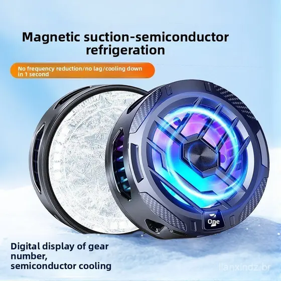 Magnetic Back Clip Smartphone Cooler with Digital Display: 2-in-1 Cooling Device