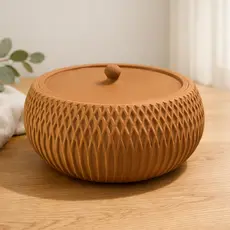 Fruteira / Bandeja / Organizador Decorativo Com Tampa Impressão 3d Petg Geométrico