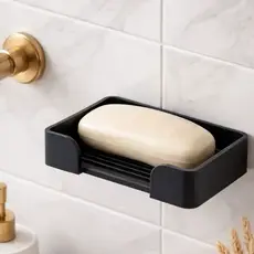 Saboneteira De Banheiro De Alumínio ABS/PLA/PETG Preto/Branco, Saboneteiras Decorativas De Parede, Quadrada