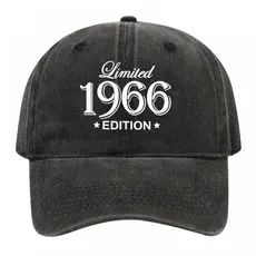 1Pc " Limited 1966 Edition " Boné De Beisebol Lavado Com Estampa Ajustável Unissex Vintage Chapéu De Sol De Aniversário