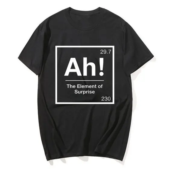 Projeto Hail Mary AH Camiseta Para Homens Mulheres Elemento De Surpresa Camisetas Química Piada Unissex De Alta Qualidad