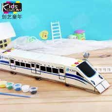 Caixa de papel brinquedo carro móvel de alto trilho harmonia No. Simulação para colorir resíduos usam crianças artesanai