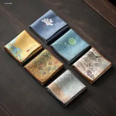 Toalha de chá espessada absorção de água tamanho grande toalha de mesa de chá de camurça especial para mesa de chá estil