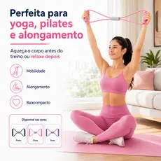 Kit 8 Faixas de Resistência Elásticas para Malhar, Ginástica, Pilates, Academia e Fisioterapia